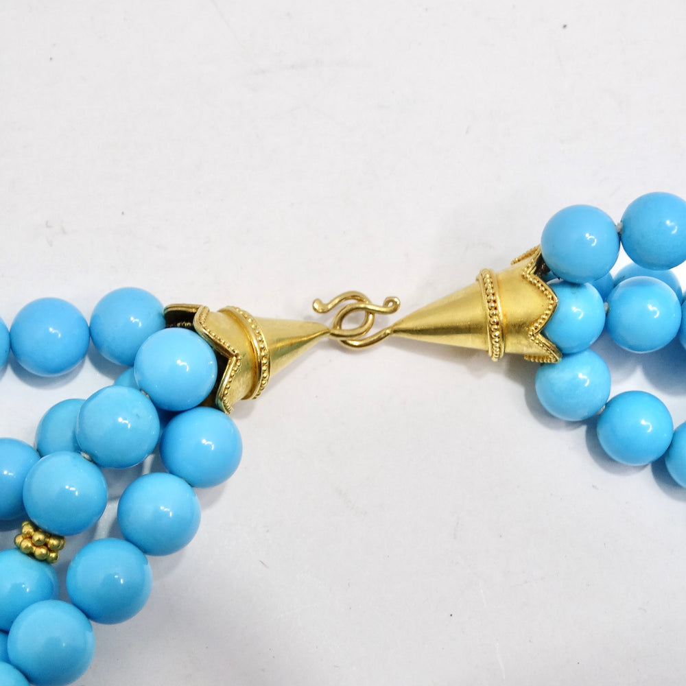 Carolyn Tyler 22K Gold Sleeping Beauty Turquoise Necklace & Earrings Set