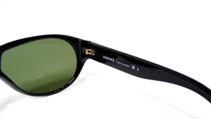 Versace 439 Aviator Black & Green Sunglasses With Gold Greca Detailing