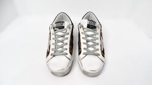 Golden Goose Metallic Leather Animal Print Sneakers