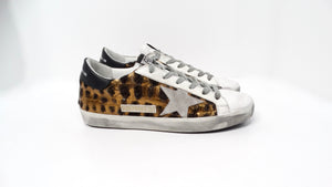 Golden Goose Metallic Leather Animal Print Sneakers