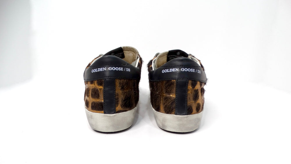 Golden Goose Metallic Leather Animal Print Sneakers