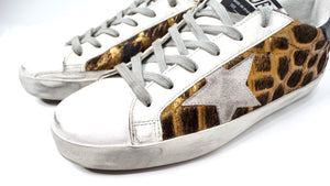 Golden Goose Metallic Leather Animal Print Sneakers