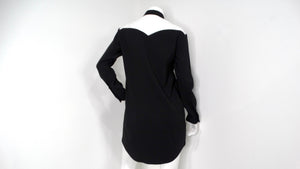 Vintage Retro Western Beaded Paisley Motif Button-Up Long-Sleeve Dress