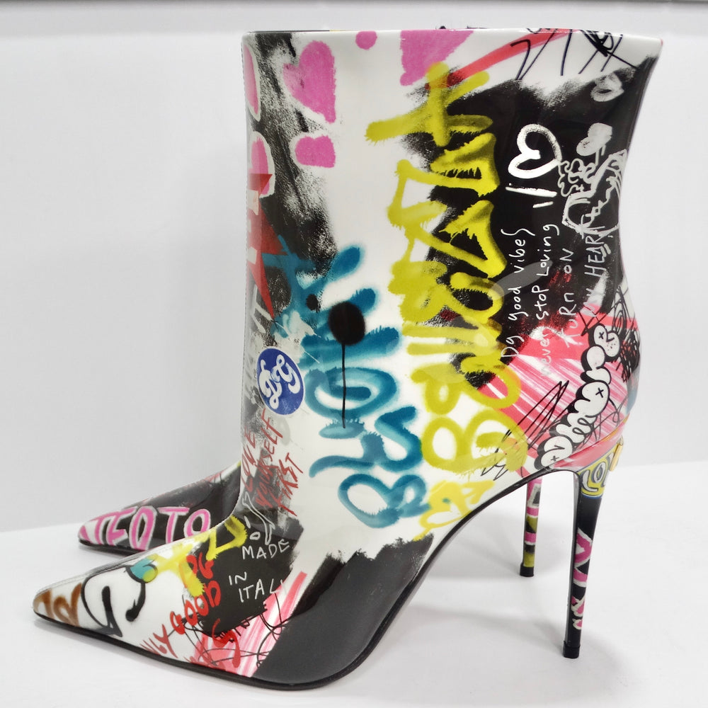 Dolce & Gabbana Graffiti Print Ankle Boots