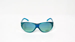 Versace Y2K 439 Teal Gradient Shield Sunglasses With Gold Greca Detailing