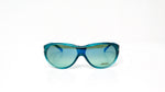 Versace Y2K 439 Teal Gradient Shield Sunglasses With Gold Greca Detailing