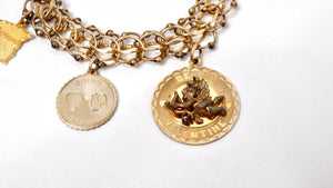 1970s 12k Gold Charm Bracelet - 1 Of 20