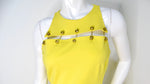 Versus Versace Yellow Sleeveless Mini Dress With Lion Motif Eyelets