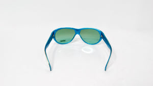 Versace Y2K 439 Teal Gradient Shield Sunglasses With Gold Greca Detailing