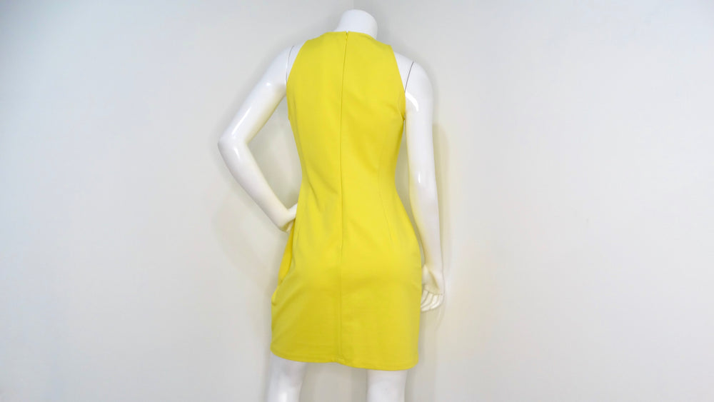 Versus Versace Yellow Sleeveless Mini Dress With Lion Motif Eyelets