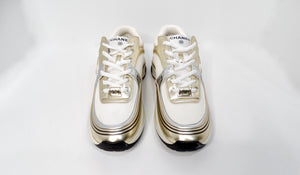 Chanel Metallic Calfskin Stretch Interlocking CC Low-top Sneakers