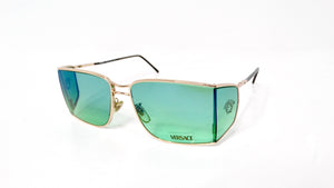 Versace X47 Green & Blue Ombre Sunglasses With Etched Medusa Motif