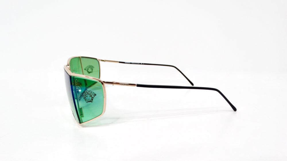 Versace X47 Green & Blue Ombre Sunglasses With Etched Medusa Motif