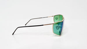 Versace X47 Green & Blue Ombre Sunglasses With Etched Medusa Motif