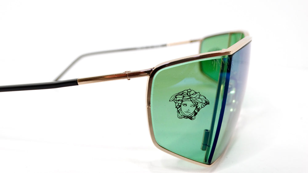 Versace X47 Green & Blue Ombre Sunglasses With Etched Medusa Motif