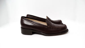1998 Chanel Brown Leather Interlocking CC Loafers