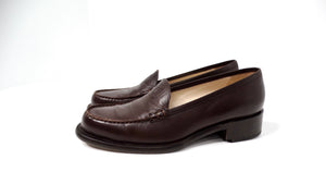 1998 Chanel Brown Leather Interlocking CC Loafers
