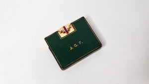 Tiffany & Co 1940s 14k Gold Compact Mirror Box With Ruby Detail