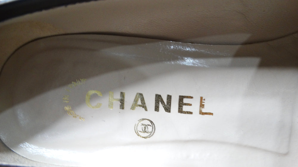 1998 Chanel Brown Leather Interlocking CC Loafers