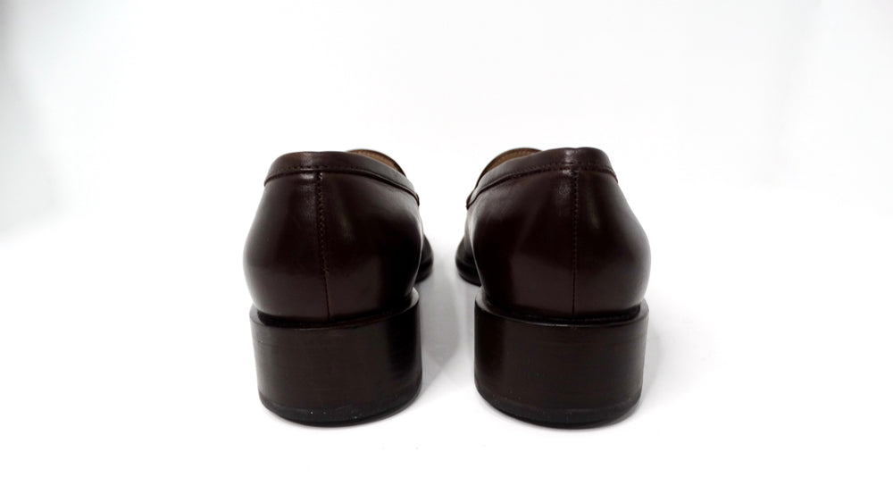 1998 Chanel Brown Leather Interlocking CC Loafers
