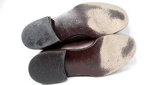 1998 Chanel Brown Leather Interlocking CC Loafers