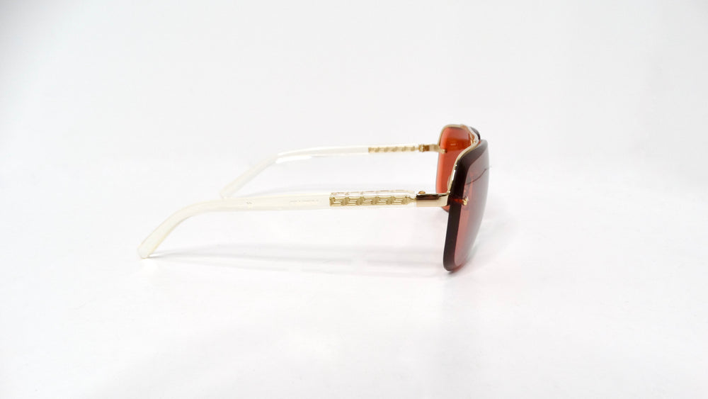 Versace Y2K X87 Aviator Burnt Orange Tinted Lens Sunglasses