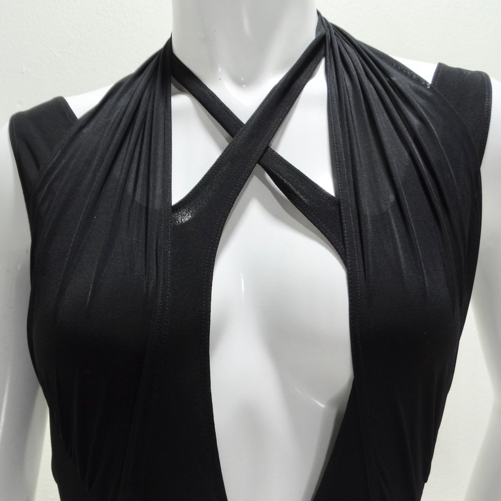 Mugler Black Criss Cross Bodysuit Vintage by Misty Mugler Black Criss Cross Bodysuit Vintage by Misty