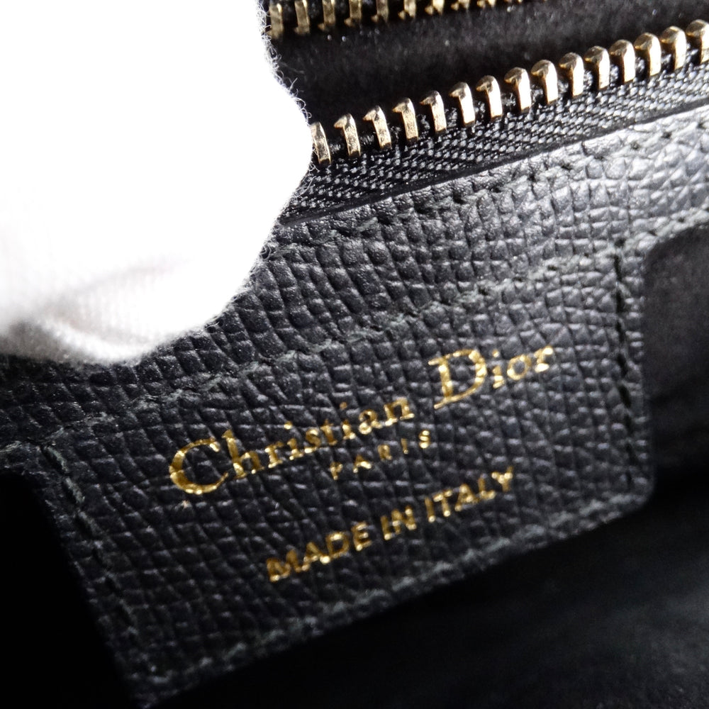 Christian Dior Medium Saddle Bag in Black Calfskin