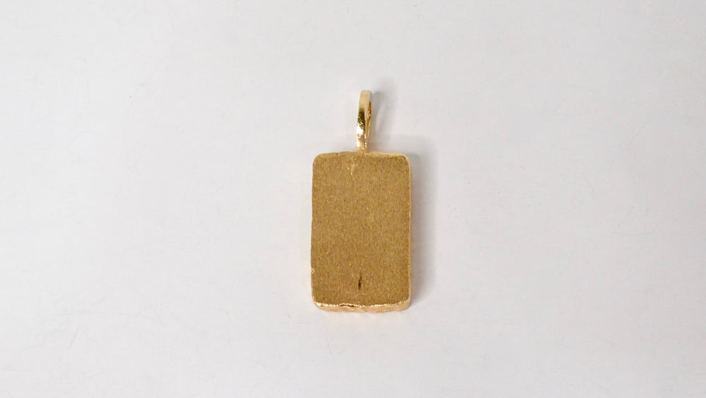 "1 OZ" Rectangular 14k Gold Bar Wax Pattern Pendant