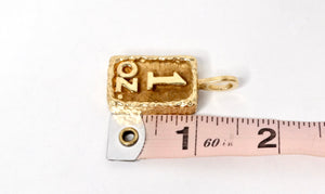 "1 OZ" Rectangular 14k Gold Bar Wax Pattern Pendant