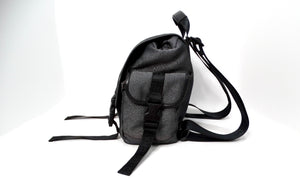 Chanel Circa 2007 Sports Line Black & Silver Canvas Backpack