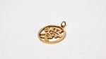 Chinese Love Symbol 14k Yellow Gold Big Round Pendant