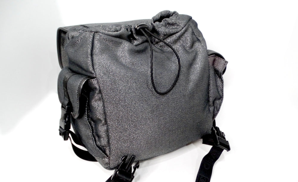 Chanel Circa 2007 Sports Line Black & Silver Canvas Backpack