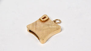 Textured 14k Square Gold Pendant With Initial "D"