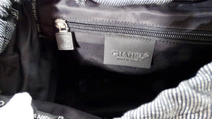 Chanel Circa 2007 Sports Line Black & Silver Canvas Backpack