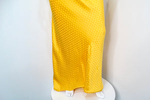 Emanul Ungaro Vintage 1970s Yellow Polka-dot Draped Silk Gown