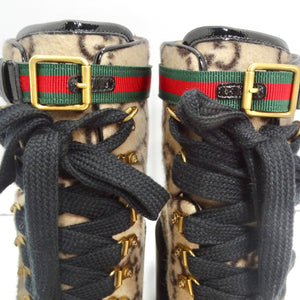 Gucci GG Monogram Wool Ankle Boots