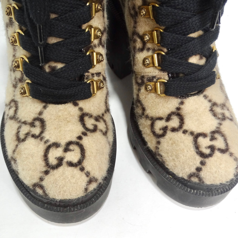 Gucci GG Monogram Wool Ankle Boots