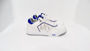 Christian Dior B27 Low White & Blue Oblique Galaxy Calfskin Leather Sneakers