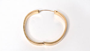 1940s Floral Print Engraved MS & S 14k Gold Shell Bangle