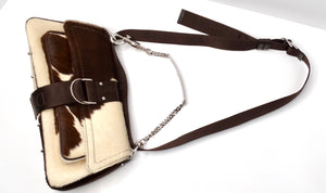 Christian Dior Y2K Brown & Cream Pony Hair Shoulder Bag