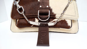 Christian Dior Y2K Brown & Cream Pony Hair Shoulder Bag