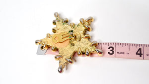 1990s Escada Nautical Anchor Motif Gold Tone Star Clip-On Earrings