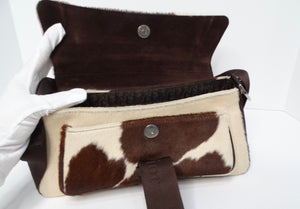 Christian Dior Y2K Brown & Cream Pony Hair Shoulder Bag