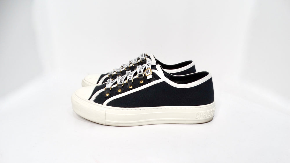 Christian Dior Walk'n'Dior Black Canvas Low-Top Sneakers