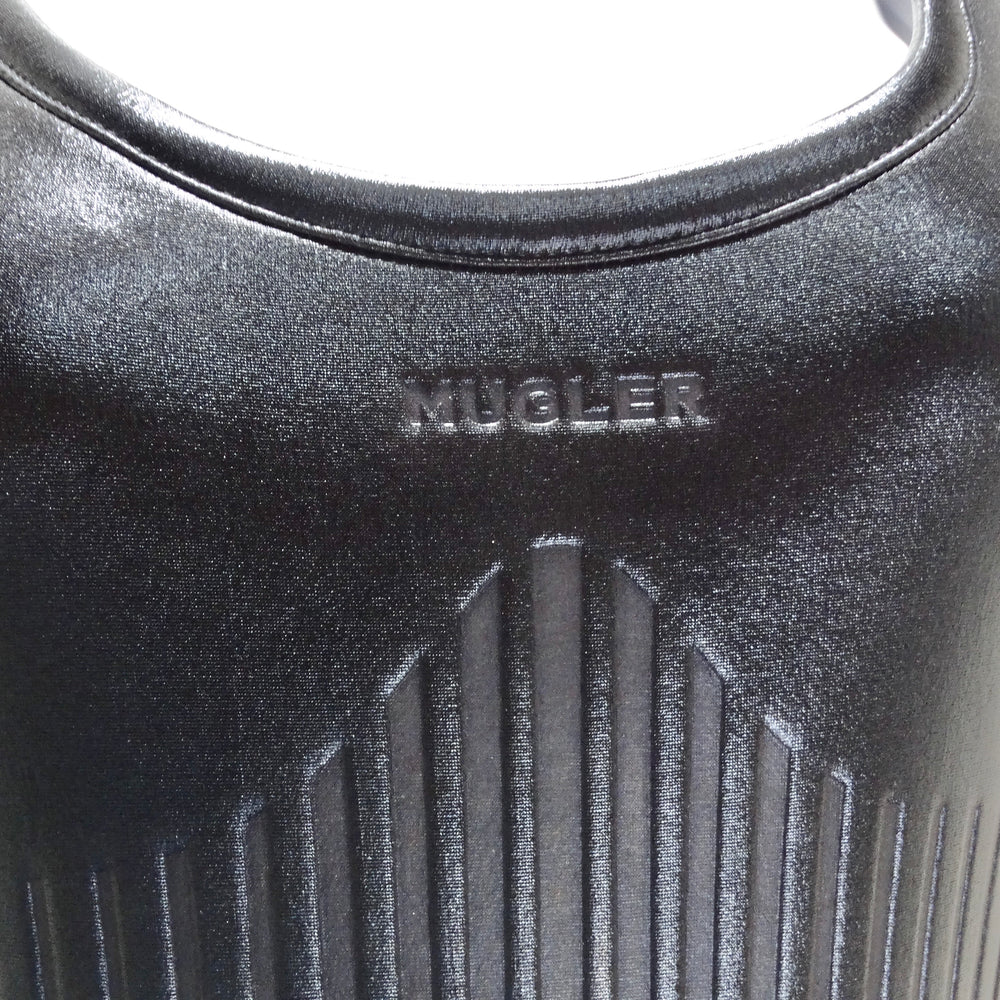 Mugler Black Embossed Scuba Bodysuit