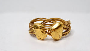Vintage Gold-Tone Multi Chain Woven Bracelet