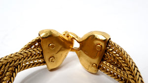 Vintage Gold-Tone Multi Chain Woven Bracelet