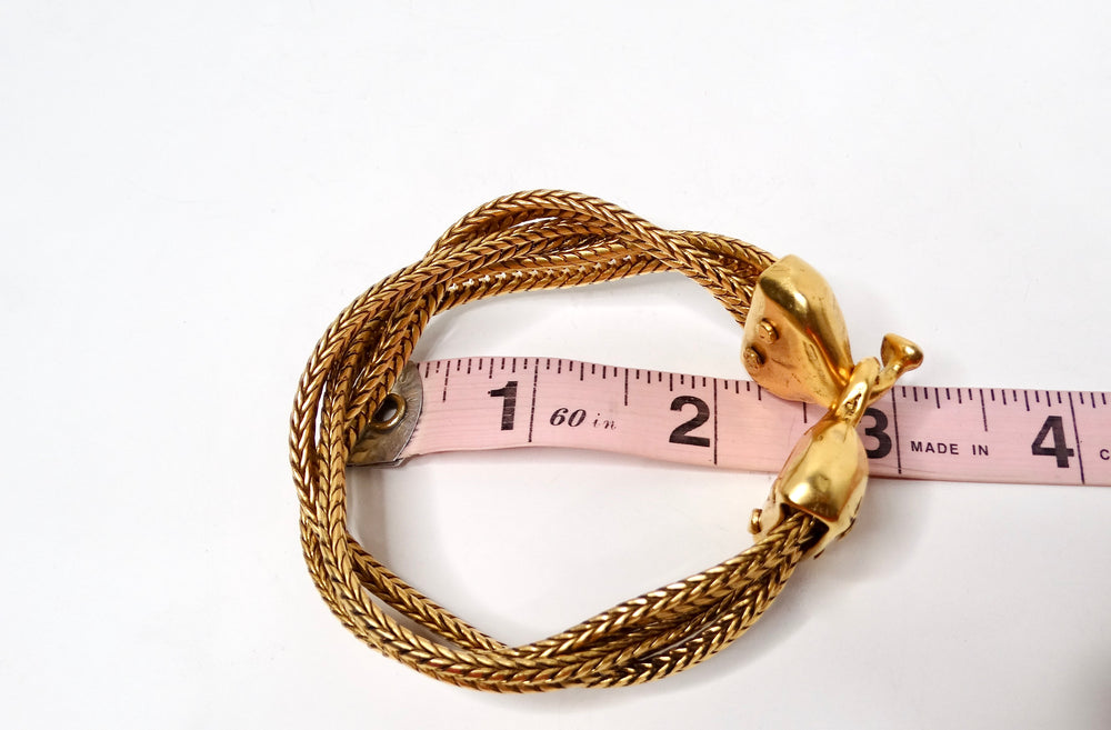 Vintage Gold-Tone Multi Chain Woven Bracelet
