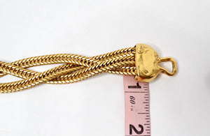 Vintage Gold-Tone Multi Chain Woven Bracelet